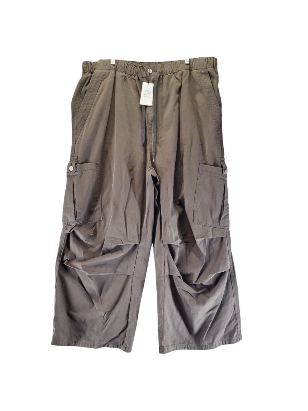Cider Pants Women 2XL Brown Relaxed Fit Cargo Elastic Waistband *NWT*